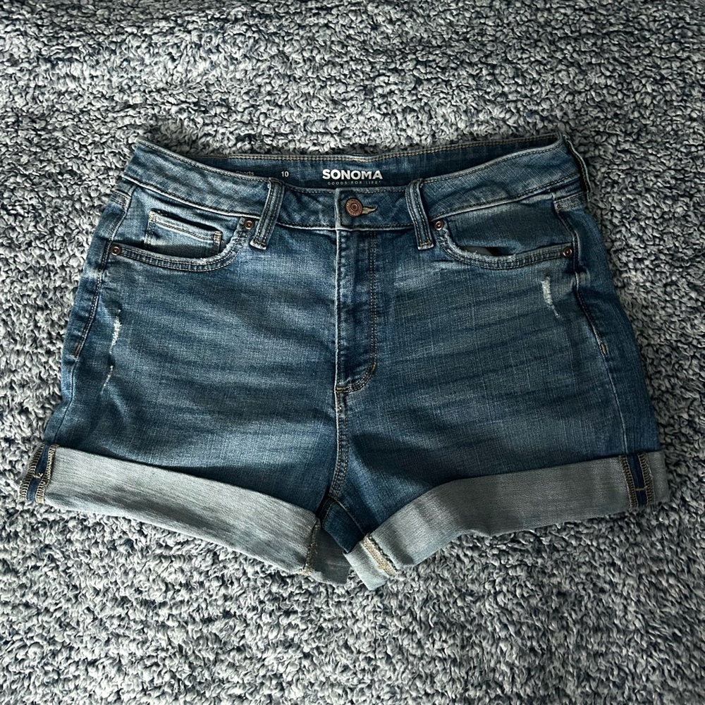 Denim mom shorts